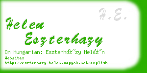 helen eszterhazy business card